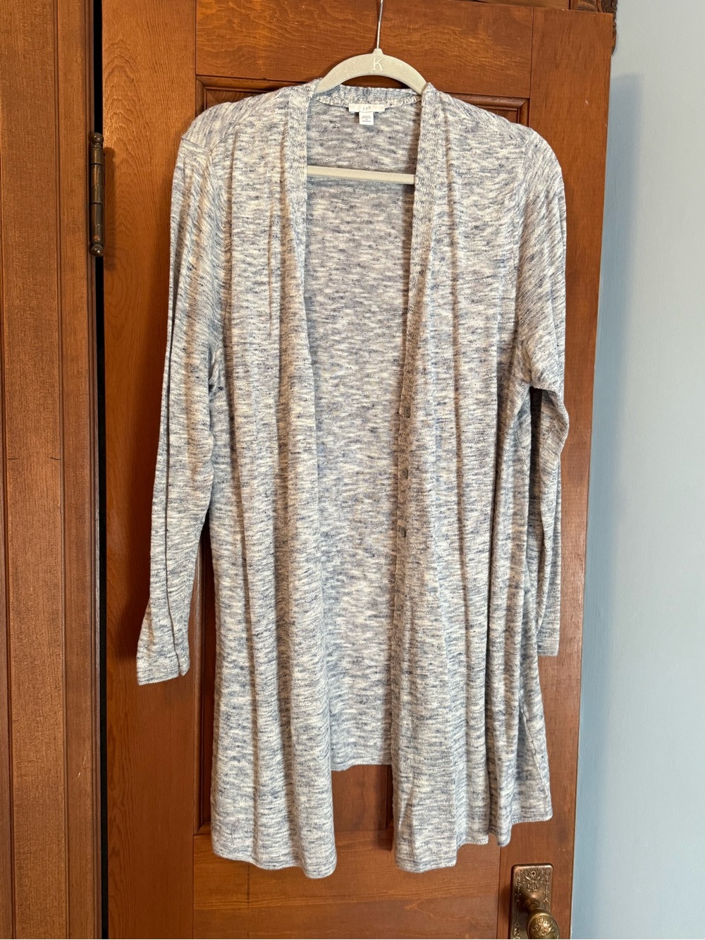 J. Jill Heathered Blue Open-Front Cardigan